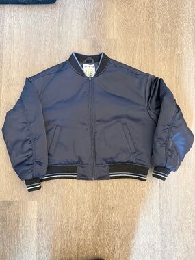 Aerie Navy Blue Bomber Jacket Size Small